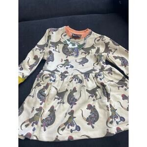 Rexy Girl's Long Sleeve Dinosaur Dress Size 2
